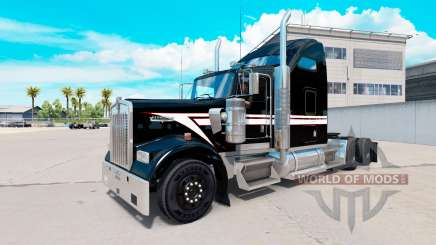 La peau Noir et Blanc dans le camion Kenworth W900 pour American Truck Simulator
