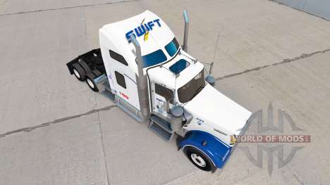 La peau Swift sur le camion Kenworth W900 pour American Truck Simulator