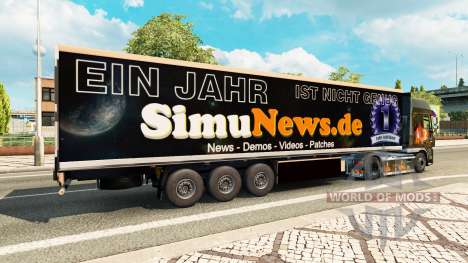 La peau SimuNews sur la remorque pour Euro Truck Simulator 2