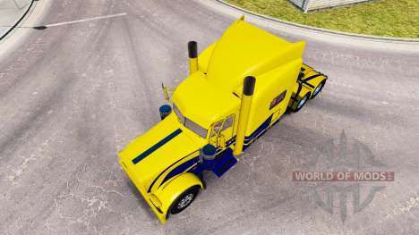 La peau Jaune et Bleu pour le camion Peterbilt 3 pour American Truck Simulator