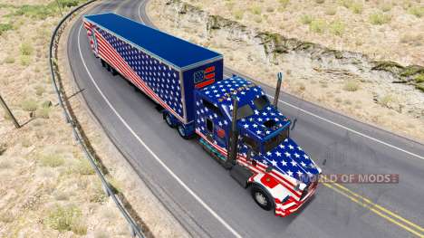 Skin-USA-Flagge Traktor auf einem Kenworth T800 für American Truck Simulator