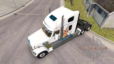 Haut-Anime-Mädchen kämpfen für ein Freightliner- für American Truck Simulator