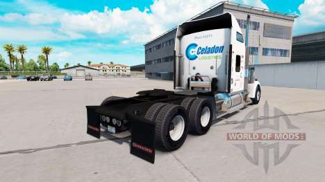 La peau Céladon Logistique sur le camion Kenwort pour American Truck Simulator