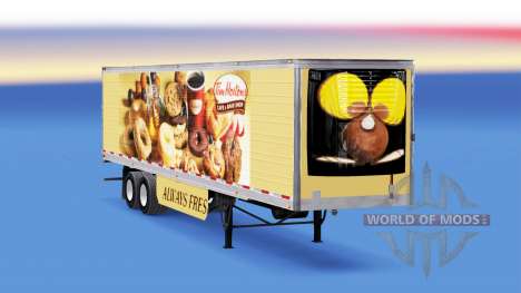 La peau de Tim Hortons sur frigorifique semi-rem pour American Truck Simulator