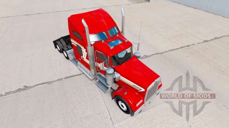 Haut Rot und Creme auf die LKW-Kenworth W900 für American Truck Simulator