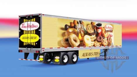 La peau de Tim Hortons sur frigorifique semi-rem pour American Truck Simulator