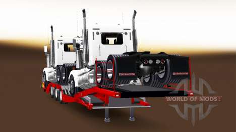 Low-frame Schleppnetzen mit einer Ladung Traktor für American Truck Simulator