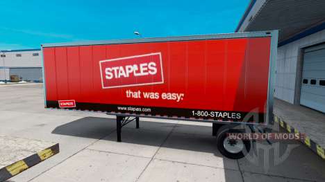 La Peau Staples Inc. sur la remorque pour American Truck Simulator