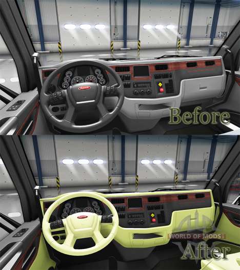 Cream Innenraum Peterbilt 579 für American Truck Simulator