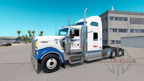 La peau Swift sur le camion Kenworth W900 pour American Truck Simulator