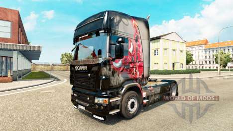 La peau MJBulls sur tracteur Scania pour Euro Truck Simulator 2