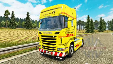 La peau DHL pour Scania camion pour Euro Truck Simulator 2