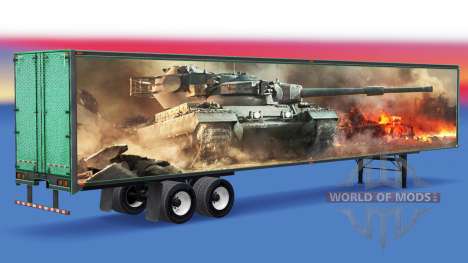 La peau de World of Tanks sur la remorque pour American Truck Simulator