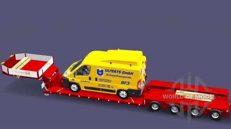 Tiefbett Schleppnetz Puppe mit cargo van für Euro Truck Simulator 2