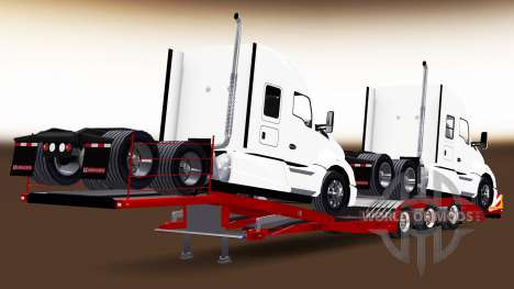 Low-frame Schleppnetzen mit einer Ladung Traktor für American Truck Simulator