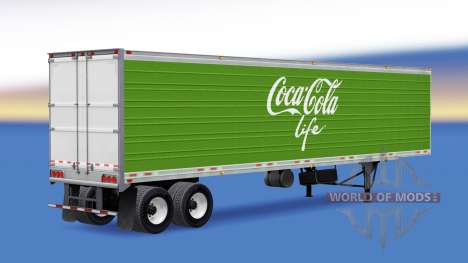 Frigorifique semi-remorque Coca-Cola Life pour American Truck Simulator