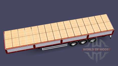 Flachbett-Auflieger mit einer Ladung Ziegel für Euro Truck Simulator 2