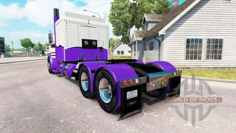 La peau Mauve et Blanc pour le camion Peterbilt  pour American Truck Simulator