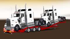 Low-frame Schleppnetzen mit einer Ladung Traktoren für American Truck Simulator