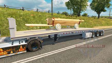 Le semi-plate-forme avec le panier pour Euro Truck Simulator 2