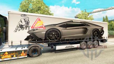 La peau Lamborghini Aventador dans la remorque pour Euro Truck Simulator 2