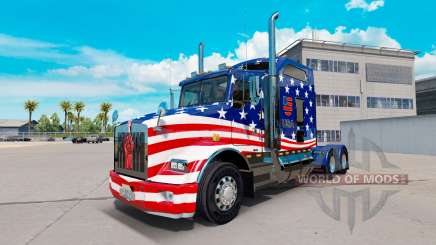 La peau Drapeau USA tracteur sur un Kenworth T800 pour American Truck Simulator