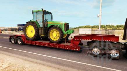Bas de balayage avec une cargaison de tracteur John Deere pour American Truck Simulator