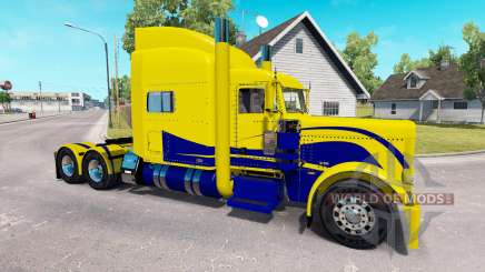 La peau Jaune et Bleu pour le camion Peterbilt 389 pour American Truck Simulator