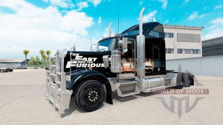 La peau Rapide et Furieux sur le camion Kenworth W900 pour American Truck Simulator