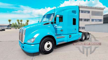 La peau de Transport Morneau sur un tracteur Kenworth pour American Truck Simulator