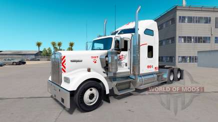 La peau Heartland Express, [blanc] de camion Kenworth pour American Truck Simulator