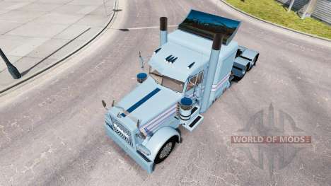 Haut, Blau-weißen Streifen für die LKW-Peterbilt für American Truck Simulator