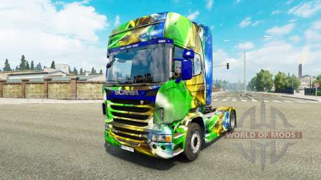 La peau Brasil 2014 pour Scania camion pour Euro Truck Simulator 2