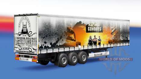 L'asphalte des cow-boys de la peau sur la remorq pour Euro Truck Simulator 2