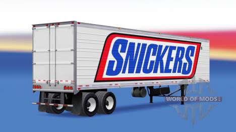 Haut Snickers auf dem Auflieger-Kühlschrank für American Truck Simulator
