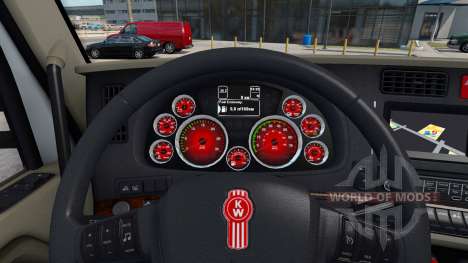 Rote Farbe der Geräte auf einen Kenworth T680 für American Truck Simulator