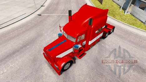 Скин Blanc Rayures sur Peinture Rouge на Peterbi pour American Truck Simulator