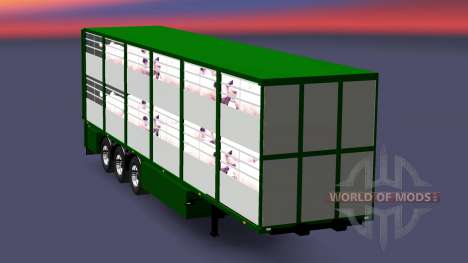 Semi-remorque-bovins transporteur Ferkel Trans v pour Euro Truck Simulator 2
