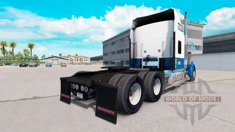 Haut, Blau-weiß-truck Kenworth W900 für American Truck Simulator