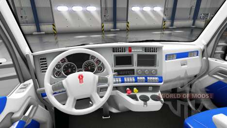 Der Innenraum ist Weiß und Blau für Kenworth T68 für American Truck Simulator