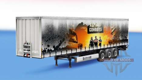 L'asphalte des cow-boys de la peau sur la remorq pour Euro Truck Simulator 2