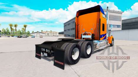 Скин Bandes Bleues sur Orange на Kenworth W900 pour American Truck Simulator
