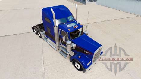 La peau Noire & Bleu Vintage tracteur sur Kenwor pour American Truck Simulator