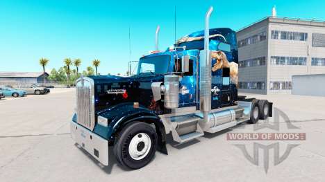 Haut Jurassic World truck Kenworth W900 für American Truck Simulator