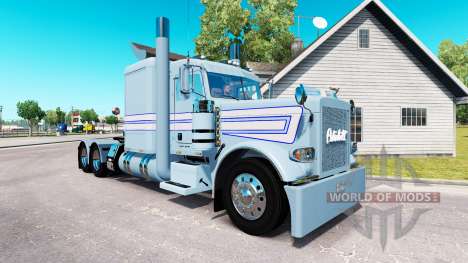 Peau Bleu rayures blanches pour le camion Peterb pour American Truck Simulator
