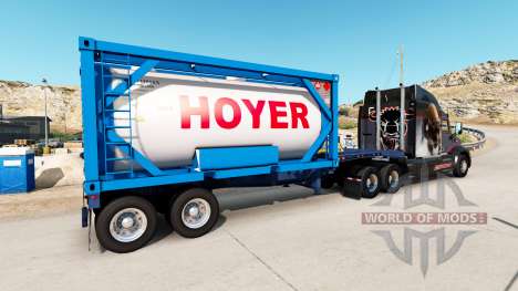 Auflieger-container-LKW mit tank-container für American Truck Simulator