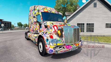 Sticker Bomb skin für den truck Peterbilt für American Truck Simulator