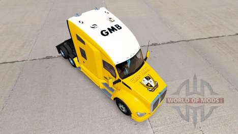 La peau de Port Vale sur jaune tracteur Kenworth pour American Truck Simulator