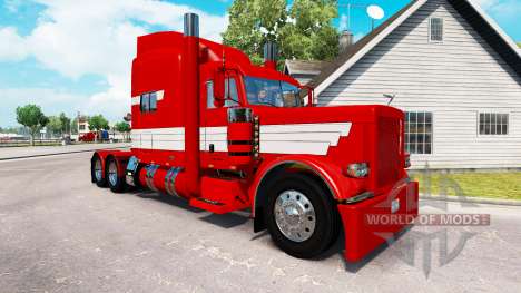 Скин Blanc Rayures sur Peinture Rouge на Peterbi pour American Truck Simulator