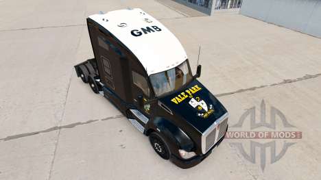 La peau noire Port Vale sur un tracteur Kenworth pour American Truck Simulator